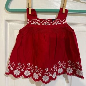 Baby Gap red & white swing top size 12-18 mo